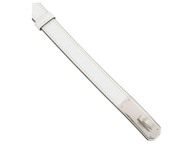 Cinturón Hermès Kelly 18 en cuero Epsom blanco Plata - vista 4