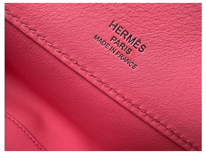 Hermès Kelly Cut Rose Azalee Swift palladium hardware Rosa - vista 15