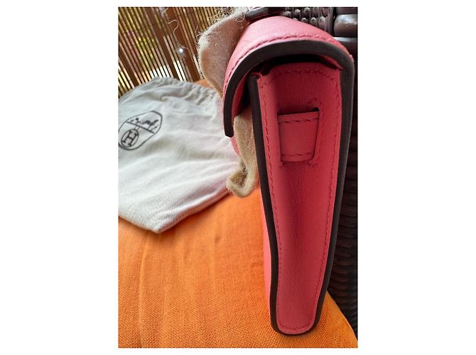 Hermès Kelly Cut Rose Azalee Swift palladium hardware Rosa - vista 8