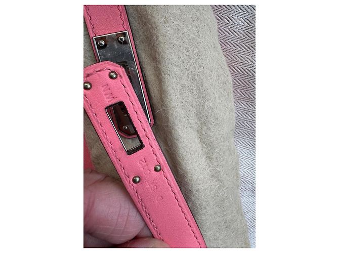 Hermès Kelly Cut Rose Azalee Swift palladium hardware Rosa - vista 9