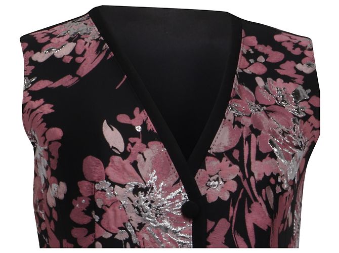 Dolce & Gabbana Floral Brokat-Weste aus Polyester in Pink und Schwarz - Ansicht 2