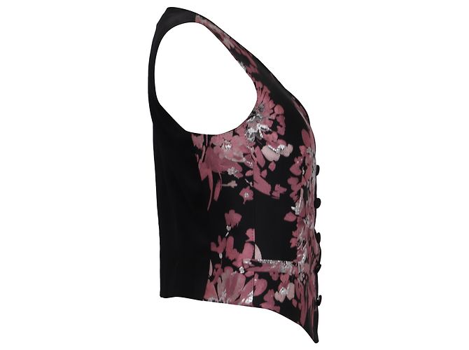 Dolce & Gabbana Floral Brokat-Weste aus Polyester in Pink und Schwarz - Ansicht 3