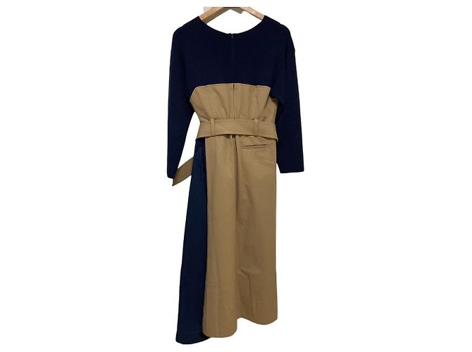 Autre Marque VESTIDO DE PLEATS EN PANELES ELENDEEK Azul Beige Dorado Azul marino - vista 2