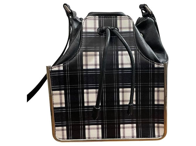 Autre Marque Borsa a Spalla Carven Check Nero Bianco - vista 2