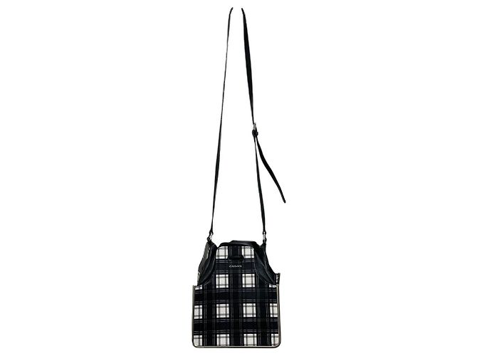 Autre Marque Borsa a Spalla Carven Check Nero Bianco - vista 3