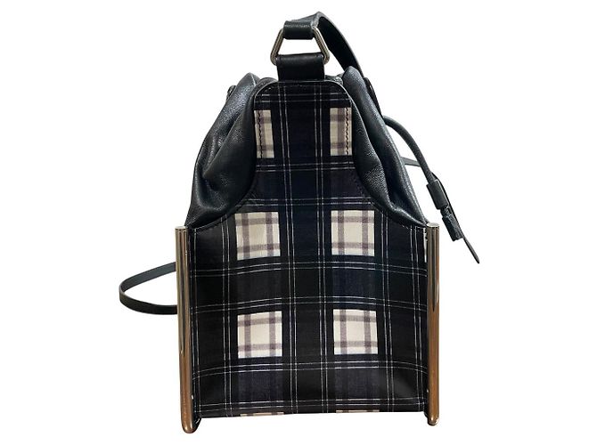 Autre Marque Borsa a Spalla Carven Check Nero Bianco - vista 4