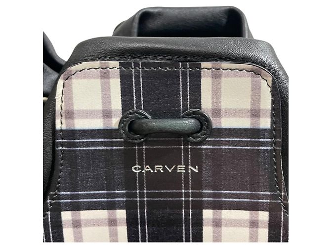 Autre Marque Borsa a Spalla Carven Check Nero Bianco - vista 9