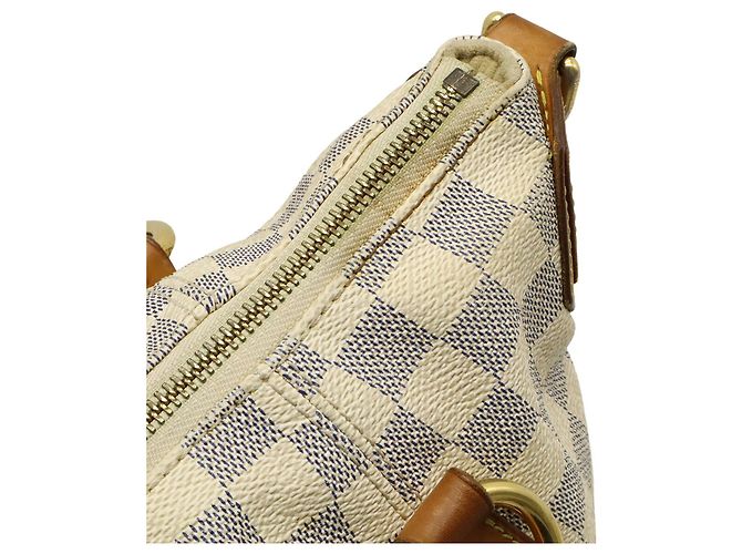 Borsa Tote Louis Vuitton Damier Azur Evora MM Crudo - vista 7