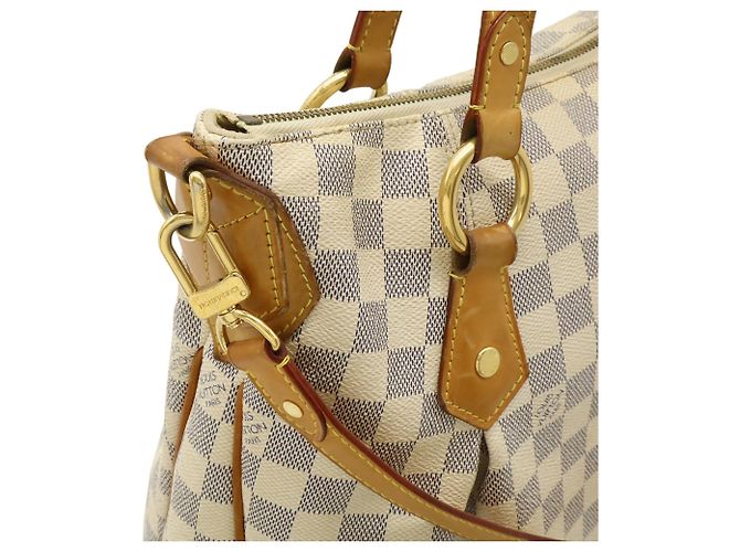 Borsa Tote Louis Vuitton Damier Azur Evora MM Crudo - vista 9