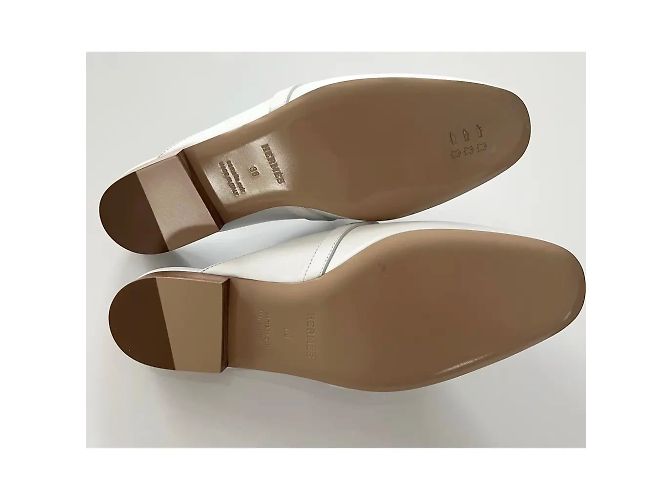 Mules Hermès Oz em couro branco com fivela Kelly - vista 8
