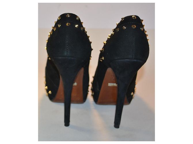 Décolleté Schutz in scamosciato nero con borchie - vista 3