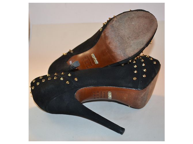 Décolleté Schutz in scamosciato nero con borchie - vista 4