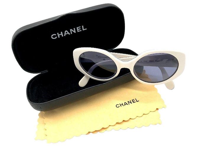 Gafas de sol Chanel en oro blanco logo 08850 C0200 Dorado - vista 10