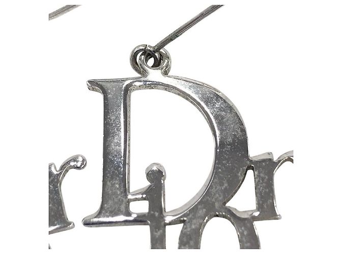Orecchini a cerchio in argento con logo Christian Dior - vista 5