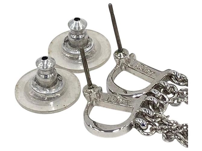 Orecchini in argento con cristalli di strass di Christian Dior - vista 3