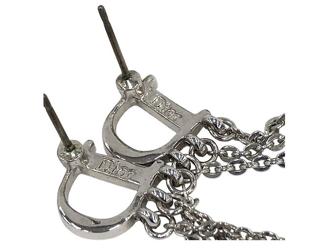 Orecchini in argento con cristalli di strass di Christian Dior - vista 4