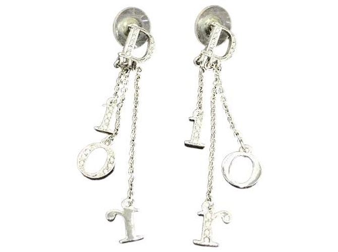 Orecchini in argento con cristalli di strass di Christian Dior - vista 6