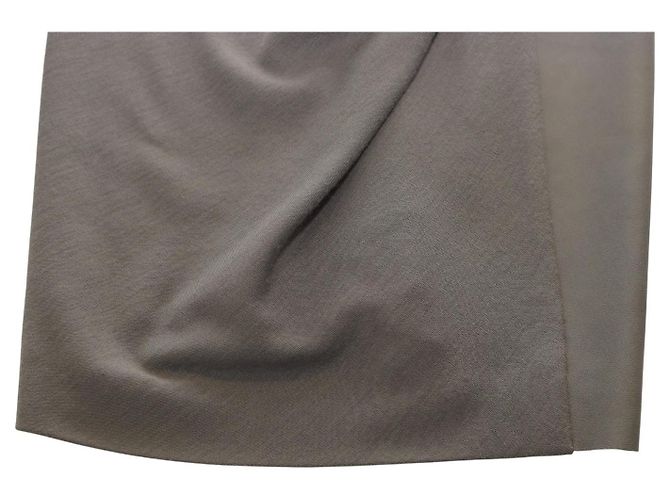 Vestido ajustado drapeado de lana y cuero taupe Joseph – Talla 36 - vista 5