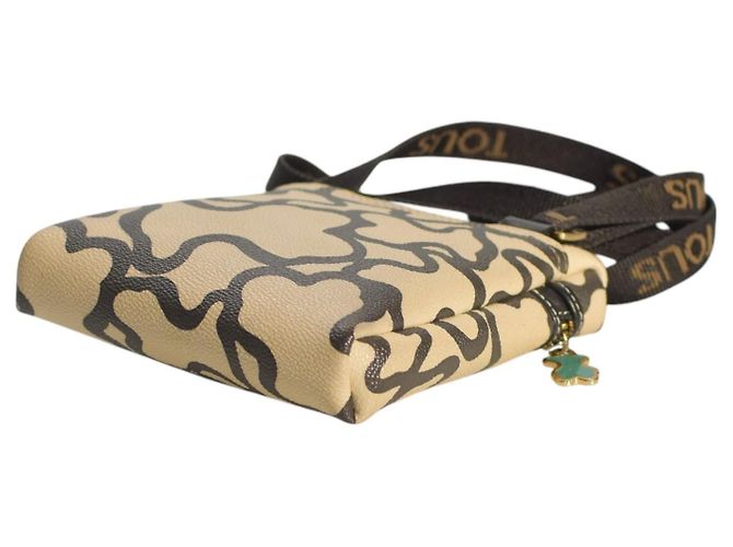 Autre Marque Borsa a tracolla TOUS Kaos nera e crema con firma orso, modello piccolo. Bianco - vista 10