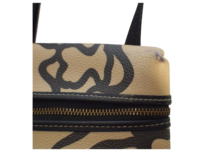 Autre Marque Borsa a tracolla TOUS Kaos nera e crema con firma orso, modello piccolo. Bianco - vista 12