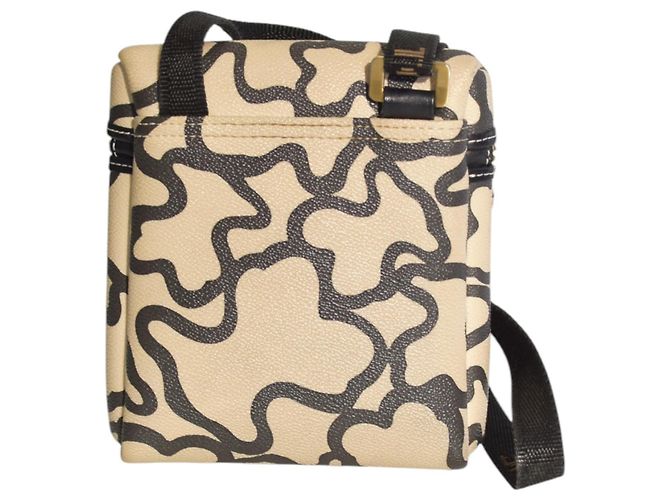Autre Marque Borsa a tracolla TOUS Kaos nera e crema con firma orso, modello piccolo. Bianco - vista 2