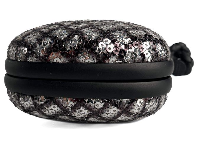 Knot Bottega Veneta Clutch Minauderie Bicolore in Pelle e Paillettes con Nodo - vista 2