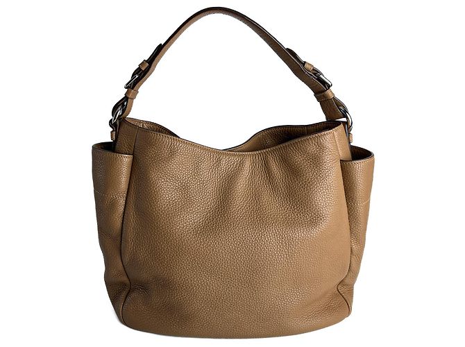 Prada Borsa a Spalla Hobo Daino in Pelle Beige - vista 2