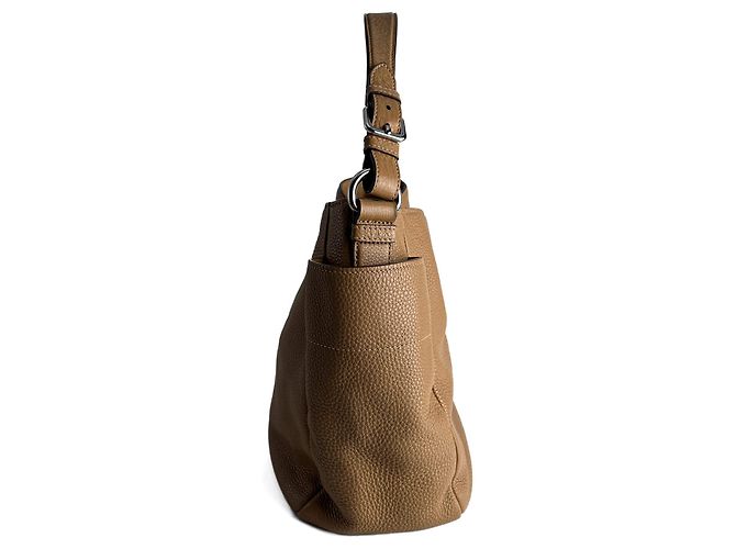 Prada Borsa a Spalla Hobo Daino in Pelle Beige - vista 3
