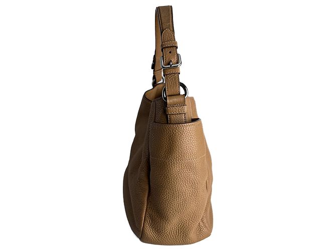 Prada Borsa a Spalla Hobo Daino in Pelle Beige - vista 4