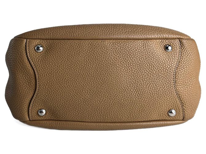 Prada Borsa a Spalla Hobo Daino in Pelle Beige - vista 5