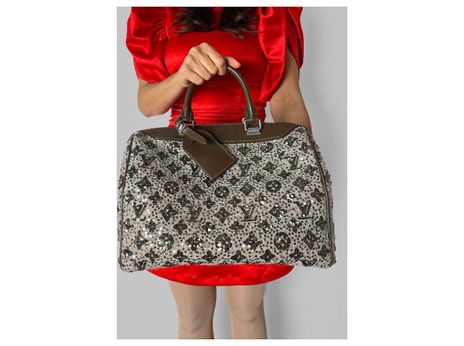 Louis Vuitton Speedy 30 Canvas Sequin Handtasche Braun - Ansicht 2
