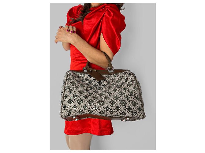 Louis Vuitton Speedy 30 Canvas Sequin Handtasche Braun - Ansicht 3