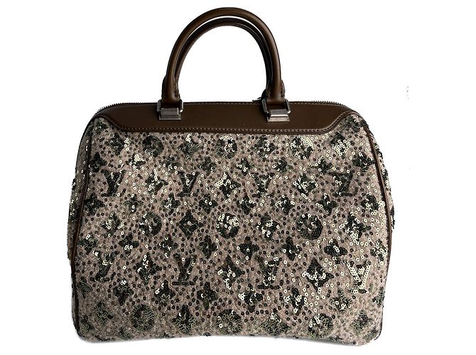 Louis Vuitton Speedy 30 Canvas Sequin Handtasche Braun - Ansicht 4