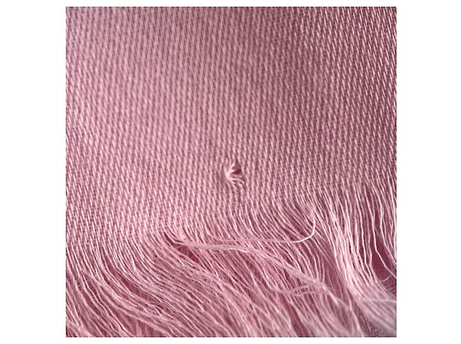 Gucci Foulard in Lana e Seta GG Rosa - vista 4