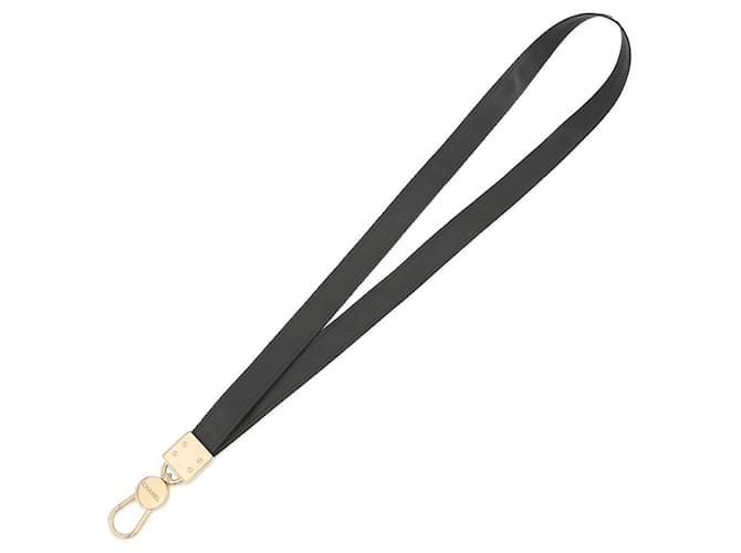 Sangle de cou en toile Coco Mark de Chanel Noir Blanc - vue 3