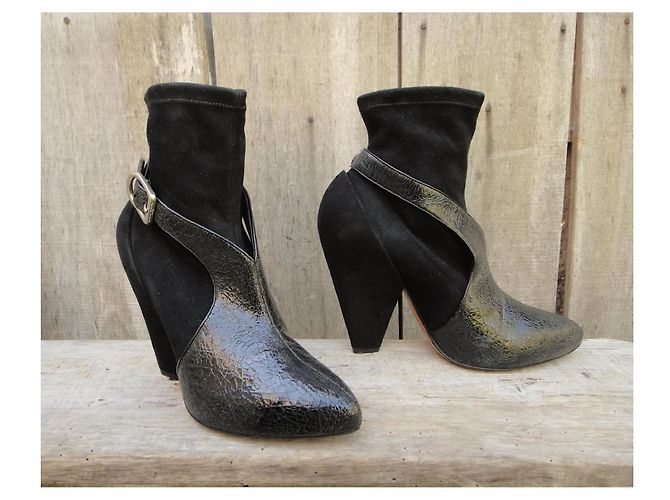 Stivaletti Sonia Rykiel in pelle nera Nero - vista 2