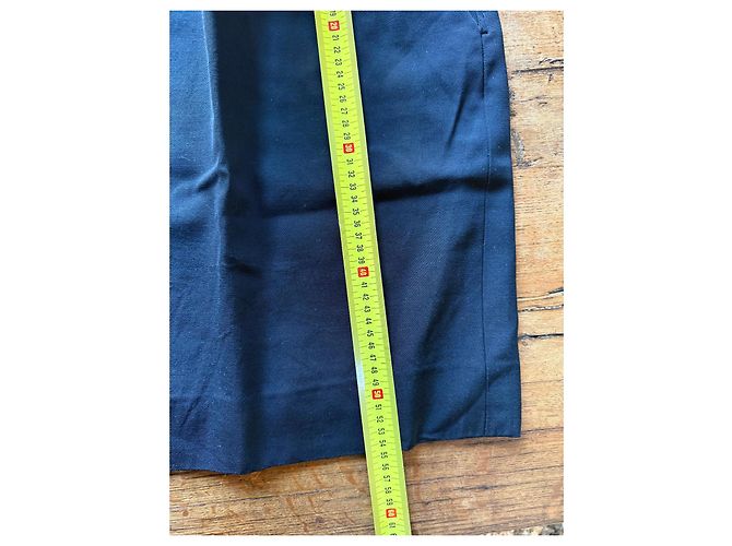 Falda recta Yves Saint Laurent Rive Gauche de lana negra Negro - vista 3