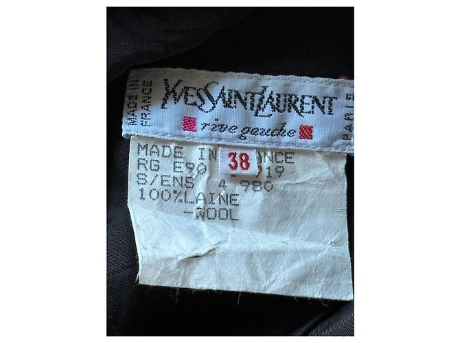 Falda recta Yves Saint Laurent Rive Gauche de lana negra Negro - vista 4