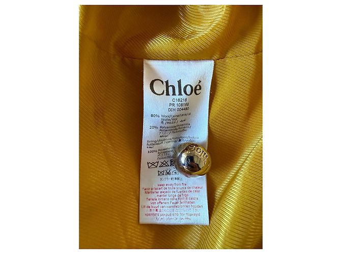 Chloé yellow wool coat with golden buttons - view 3