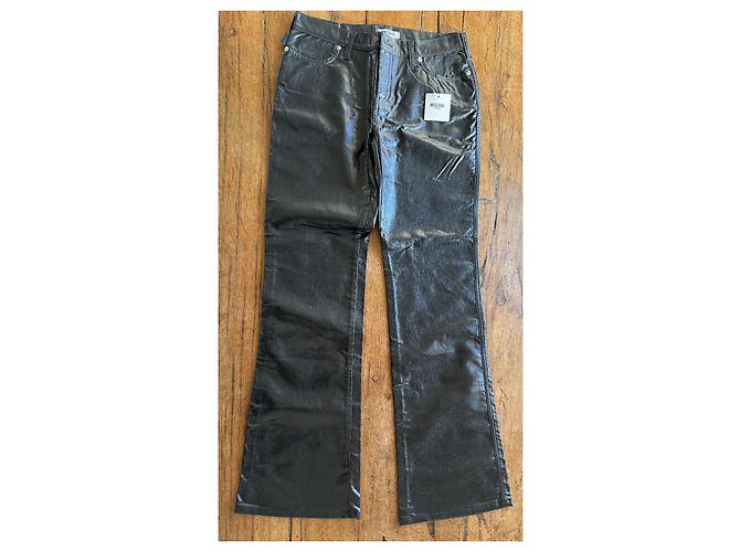 Moschino Jeans gerade schwarze PVC Hose distressed - Ansicht 6