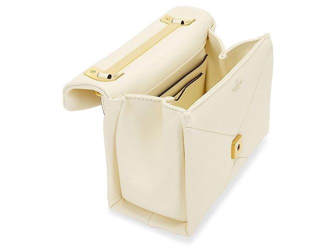 Borsa Tote Valentino Garavani Rockstud Mini in pelle crema - vista 4