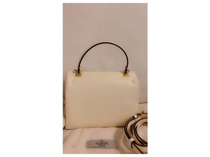 Borsa Tote Valentino Garavani Rockstud Mini in pelle crema - vista 8