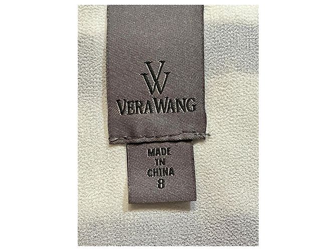 Vera Wang Abendkleid aus blauer Spitze mit Satinverzierung - Ansicht 5
