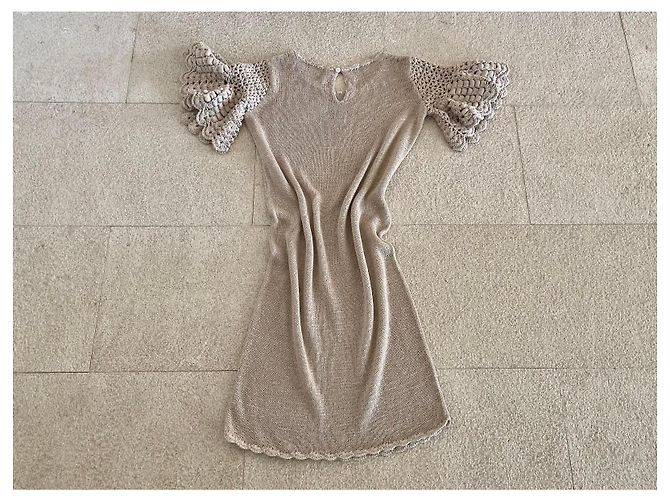 Beige Leinenstrickkleid By Malene Birger Größe 36-38 - Ansicht 11