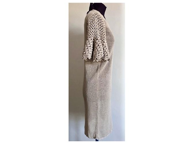 Beige Leinenstrickkleid By Malene Birger Größe 36-38 - Ansicht 13