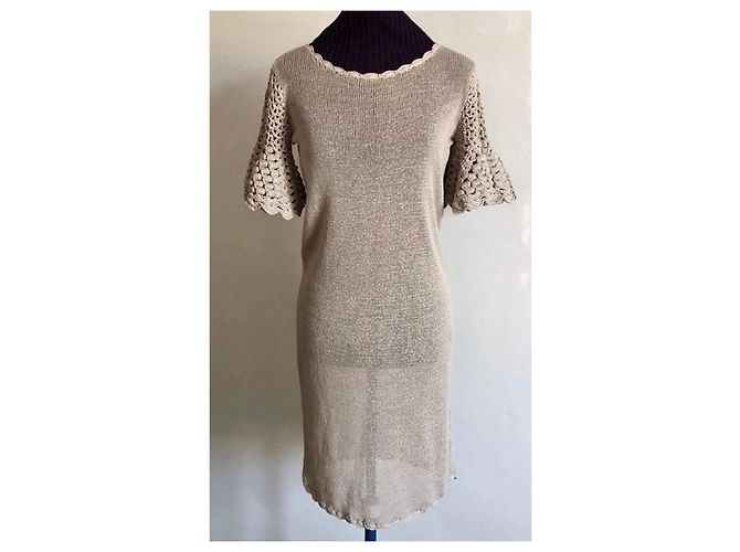 Beige Leinenstrickkleid By Malene Birger Größe 36-38 - Ansicht 15