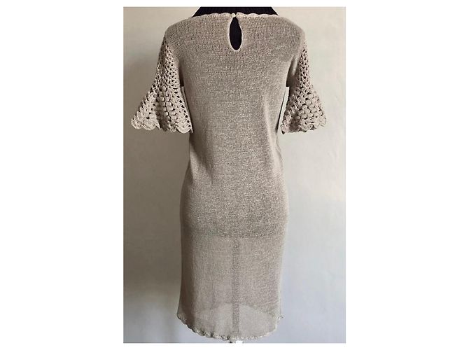 Beige Leinenstrickkleid By Malene Birger Größe 36-38 - Ansicht 16
