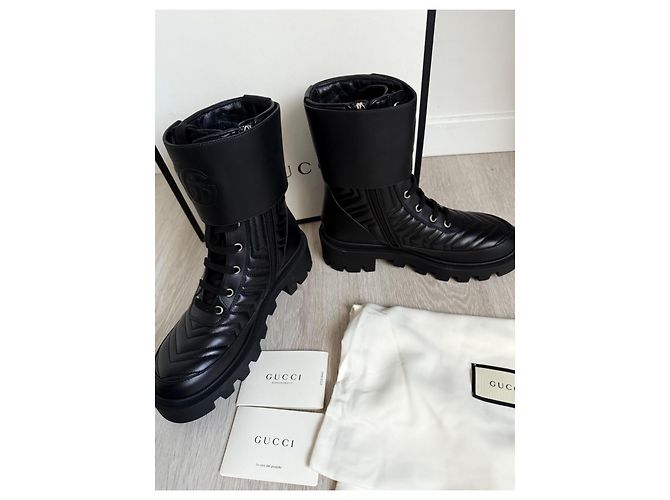 Botines Gucci Marmont Negro - vista 5