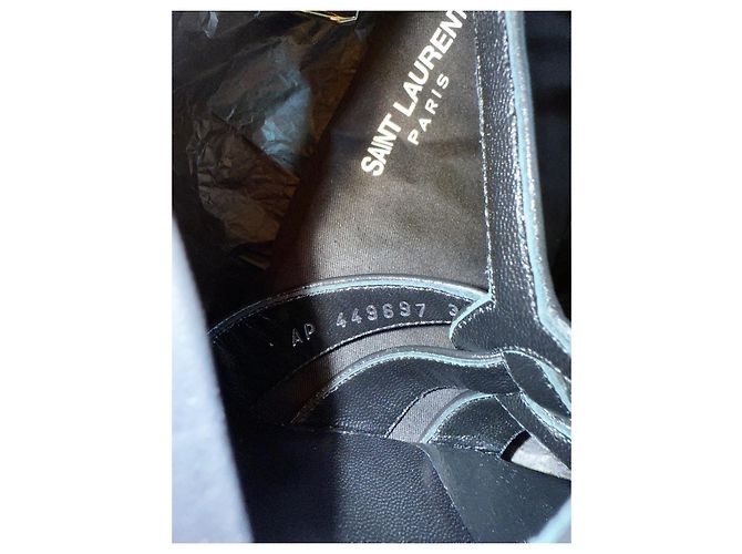 Sandali Saint Laurent Tribute 105 in pelle nera Nero - vista 9