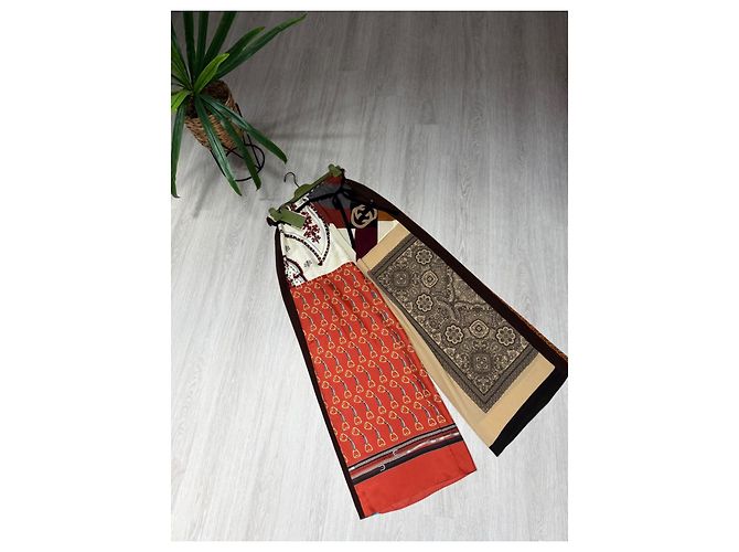 Pantalones Gucci de seda marrón Castaño - vista 3